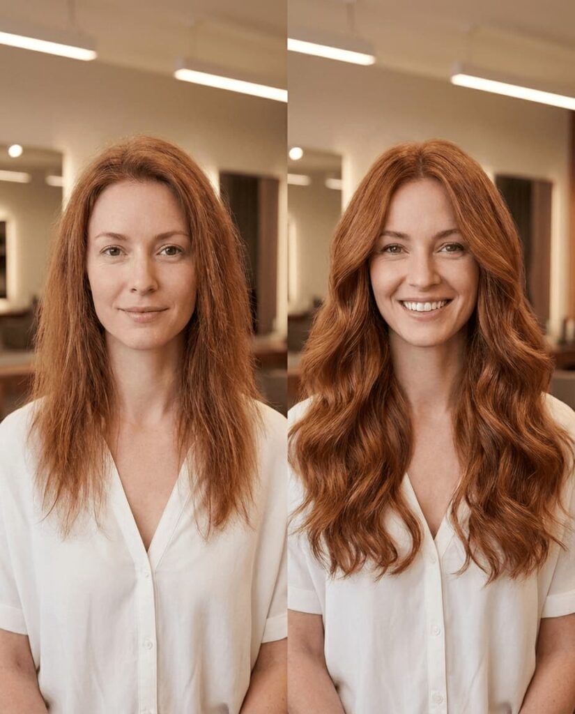 100% human hair extensions at Tomy B. Salon